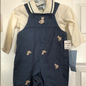 Teddy Time - Blue Overalls with Teddy Bears  *NWT*